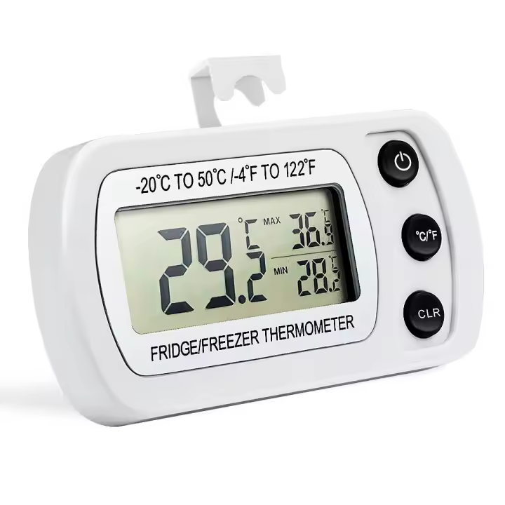 Termómetro para nevera, termómetro digital para congelador con gancho, pantalla LCD fácil de leer - 1