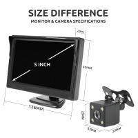 5 Inch Car Rear View Camera Monitor for Vehicle Video Parking LED Night Vision HD Reversing Camera with Screen Display - details 2