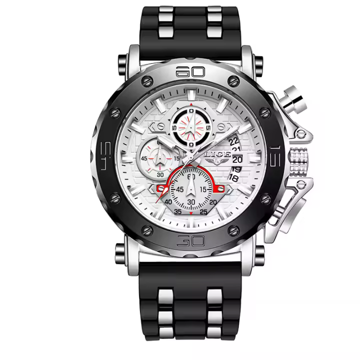 Reloj De Pulsera Militar LIGE 2024 Para Hombre Nuevo Deportivo De Lujo Con Correa De Silicona Resistente Al Agua Y Shock Reloj Cuarzo De Gran Diámetro - 1