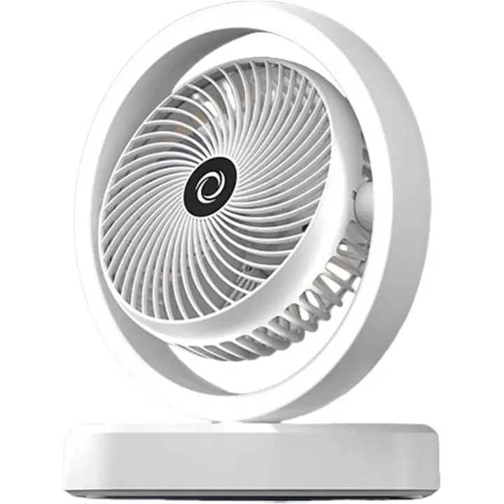 Ventilador Personal De Escritorio | Ventilador Personal con Luz Ambiental,Dispositivo De Enfriamiento Silencioso Recargable 3 Velocidades Oscilante Para Dormitorio Interior Exterior - 1