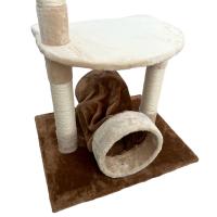 COTTECOTA- Árbol rascador para Gatos 54x45x94cm, Árboles de actividades para gatos Marron Beige, Juegos gatos Poste para arañar, Poste de sisal, plataforma y cama, Casa de gatos marron para diversion, árbol de gato en forma de torre escalador con nido. - details 4