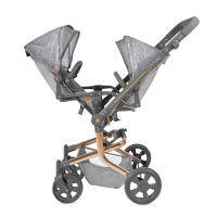 Decuevas Toys - Silla gemelar plegable - NOVEDAD - multiposición para muñecas de hasta 52 cm - Coche REBORN plegable con sombrilla - Incluye bolso, tela acolchada y bandeja portaobjetos - Marca: Decuevas Toys - details 1