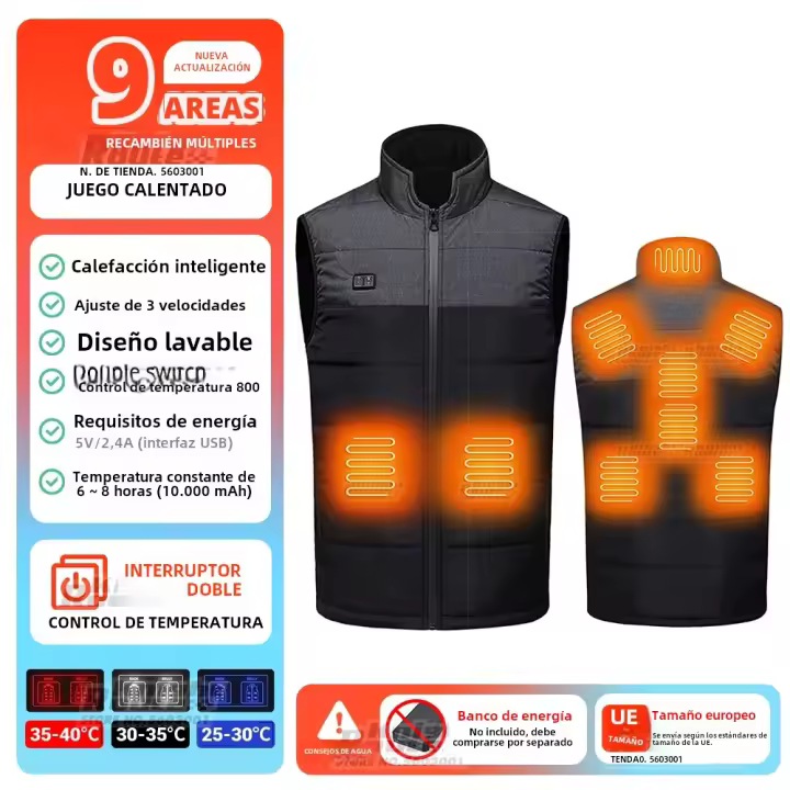 Chaqueta Calentada Por USB Para Hombres Y Mujeres Chaqueta Calefactora De 13 Áreas Vestido Térmico Invierno Para Motocicleta Camping Lavable - 1