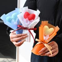 Mini Bouquet De Flores De Hilo Hecho a Mano En Forma De Corazón Regalo Romántico Para Día De San Valentín Y Día De La Madre Decoración De Escritorio - details 0