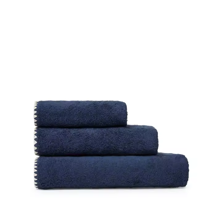 TEXTURA Toalla baño pespunte Unimax color azul marino - 1