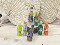 Lote de 10 miniaturas de bebida en chupito de cristal y botella de chicles para regalo con lazo - Detalles para invitados de Boda, comuniones, bautizos - details 5
