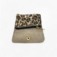 Cartera de piel de leopardo， Cuero genuino， Monedero estampado de leopardo， tarjetera Para Mujer， Piel auténtica, hecho en Italia， Super chic， REGALO PARA MUJER - details 4