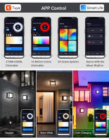 Lámpara De Pared Inteligente WIFI LED Exterior 20W 2700K-6500K Impermeable RGBICW Control Por Voz Compatible Con Alexa Google - details 4