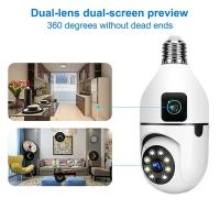 Cámara de vigilancia con bombilla E27, dispositivo con doble lente, WiFi, 8MP, PTZ, seguimiento humano por Ia, visión nocturna a Color, Audio bidireccional, Smart Cam CCTV - details 0