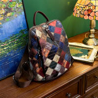 Mochila Vintage de retales para mujer, morral de cuero, Mochila de viaje, mochilas escolares para adolescentes, 2024 - details 19