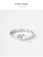 Zenyth anillo de circón de Piedra lunar Redondo de Plata de Ley 925, El regalo perfecto para Vacaciones o Aniversario de Mujeres - details 5