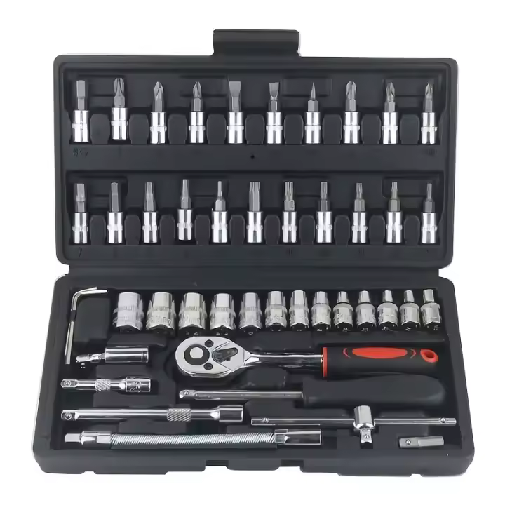 Juego De Herramientas De Mantenimiento Automotriz 46pcs Juego De Llaves Y Llaves De Fijación Para Motocicleta Kit De Reparación - 1
