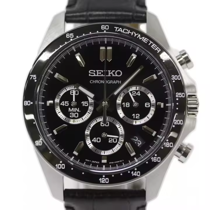 reloj hombre cuarzo Seiko Spirit SBTR021 JDM 39.8mm – Cronógrafo, taquímetro, 100 m, correa de cuero - 1