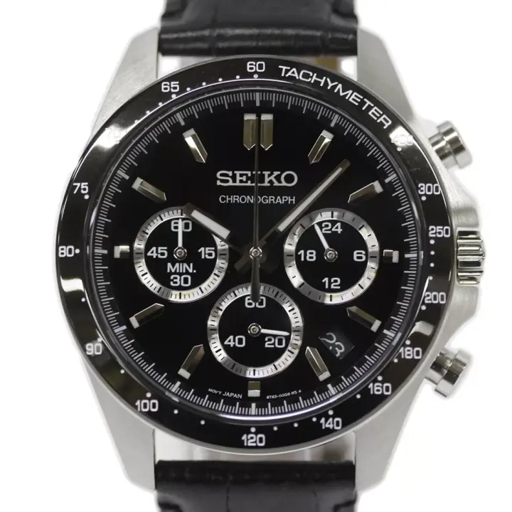 reloj hombre cuarzo Seiko Spirit SBTR021 JDM 39.8mm – Cronógrafo, taquímetro, 100 m, correa de cuero - 1
