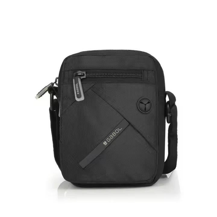 Bolso Bandolera Hombre Gabol Twist Eco Impermeable Negro 13x17x6 cm - 1