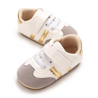 Zapatos De Caminar Para Bebés 0-18 Meses Con Solapa De Goma Suave Y Material De Cuero PU Cómodos Y Versátiles Con Patrón Rayado - details 12