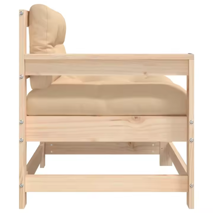 vidaXL Sillones de jardín con cojines 2 uds madera maciza de pino - 1