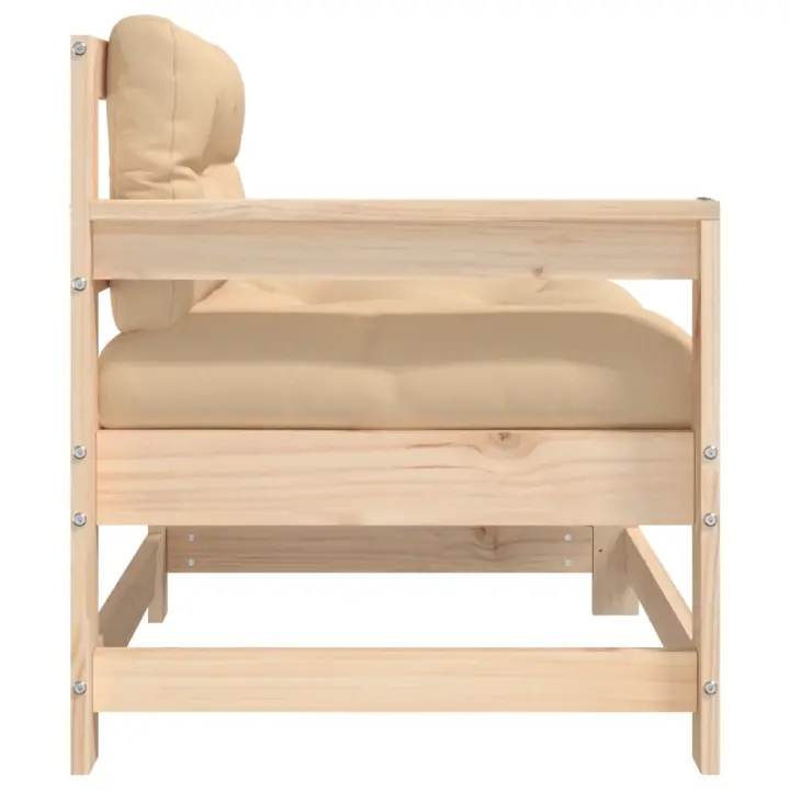 vidaXL Sillones de jardín con cojines 2 uds madera maciza de pino - 1