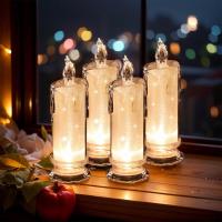 Vela De Cristal LED Sin Llama Luz Transparente De Poder Batería Lámpara Nocturna Para Decoración De Bodas Fiestas Cumpleaños Navidad Halloween - details 0