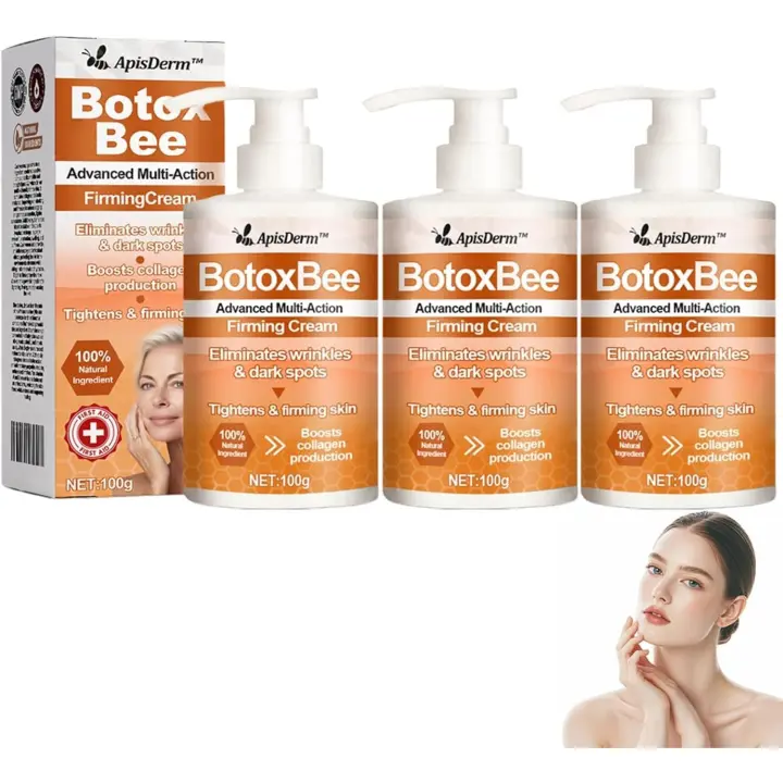 ApisDerm BotoxBee Crema Reafirmante Multiacción Avanzada, Crema Reafirmante Botox Bee, Crema Reafirmante y Antiarrugas Avanzada, Veneno de Abeja para Tensar la Piel (3 Unidades) - 1