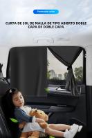 SEAMETAL 2Pcs Cortinas Magnéticas Para Coche Doble Capa Protección Solar Privacidad Bloqueo UV Cubierta Para Niños Ventana Lateral - details 0