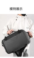 Mochila para exteriores tipo caja abierta, sencilla, transpirable, con doble hombro, gran capacidad, para hombre, con compartimento para zapatos independiente por USB. - details 19