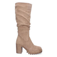 Davinia Shoes Bota de tacon comoda para mujer, estampado liso con caña arrugada, cierre de cremallera. Shoes&Blues.es 5790-Kaki - details 1