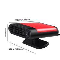 Calentador Portátil De Coche 1200W 12V/24V Ventilador Eléctrico Para Despejar Parabrisas Y Calentamiento Dispositivos Electrónicos Para Coche Color Gris Rojo - details 14