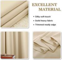 Cortinas opacas cortas para salón, una pieza con ojales, cortinas aislantes térmicas para ventanas de cocina y comedor, 132x137 cm (ancho x alto), color beige - details 6