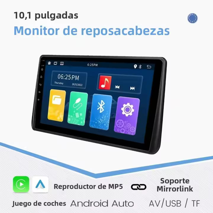 Reproductor Multimedia MP5 Para Coche 10.1 Pulgadas Soporta Carplay Android Auto Monitor Trasero Pantalla Táctil USB TF AV - 1