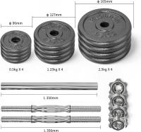 Kit de mancuernas ajustables de hierro fundido-Juego de mancuernas con barra de conexión para levantamiento de pesas, culturismo, Fitness, ejercicios de gimnasio en casa - details 3