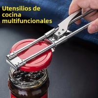 Ajustable Abrebotellas Y Abrepatas De Acero Inoxidable Multifuncional Con Mango Ergonómico Herramienta De Apertura De Tapas Auxiliada - details 0