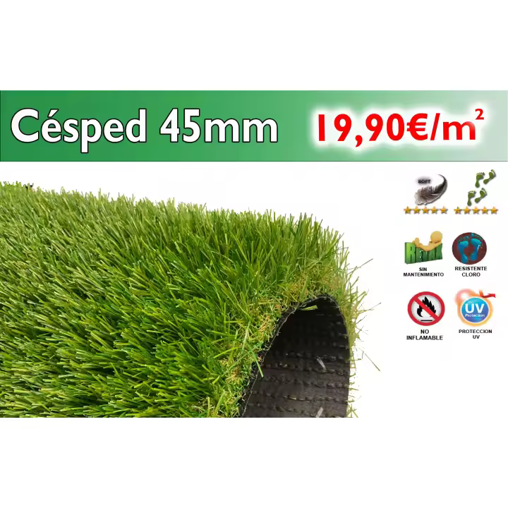 Césped Artificial 45mm NEW YORK - Rollo 2x5  metros - Totalgreen - 1