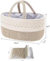 Organizador de pañales para Bebe, cesta de almacenamiento portátil de Algodón con Cuerda, cesta de baño con compartimientos intercambiables, Gift para recién nacidos - details 1