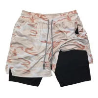 Shorts De Correr Para Hombre Camuflaje 2 En 1 Secado Rápido Entrenamiento De Gimnasio Shorts De Verano Para Deporte Y Fitness - details 15