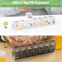 Paquete de 2 organizadores semanales de pastillas, pastillero grande para 7 días, Caja de Medicamentos con estuche de vitaminas Diario, pastilleros AM/PM - details 2