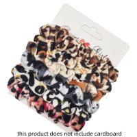 6pcs Scrunchies De Veludo Para Mujer Accesorios De Cabello De Alta Calidad Con Estampado De Leopardo Cinta Elástica Para Moño - details 0