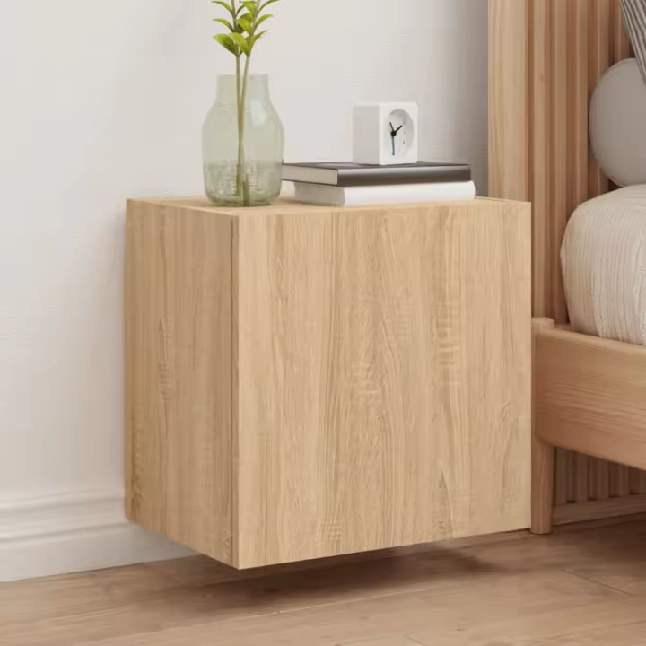 vidaXL Muebles de TV de pared 2 uds madera roble Sonoma 40,5x30x40 cm - 1
