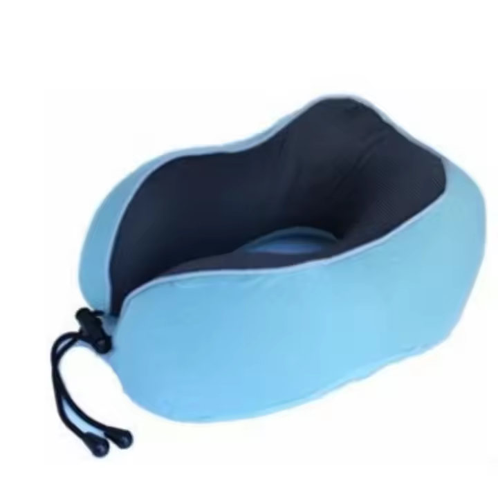 Almohada en forma de U de espuma viscoelástica para el cuello, cojín Ceral portáril de viaje, puede almacenar de coche y Avión - 1