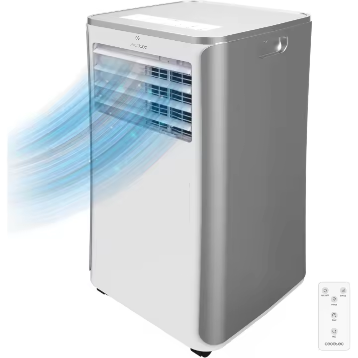 Cecotec Aire Acondicionado Portátil con Mando a Distancia ForceClima 9100 Soundless. 9000 BTU, Tecnología Soundless, Pantalla LED, 4 Modos, 2 Velocidades, Cobertura 20-25m2 - 1