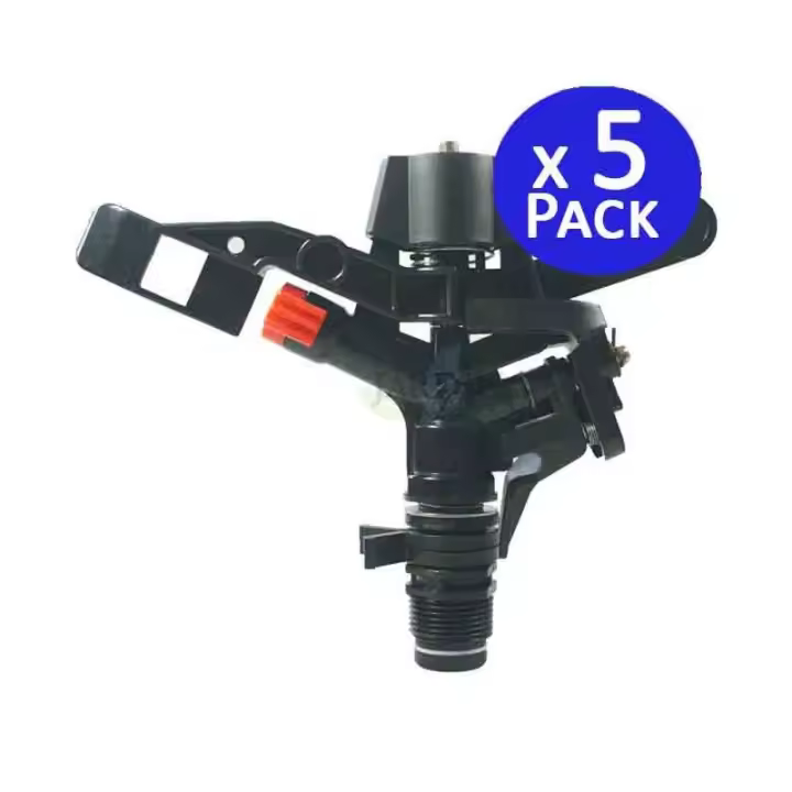 SUINGA Pack 5 Aspersor de riego Agricola 3/4'' | Aspersores de riego cesped 13 a 18 m | Aspersor jardin Angulo Ajustable 0 a 360º - 1