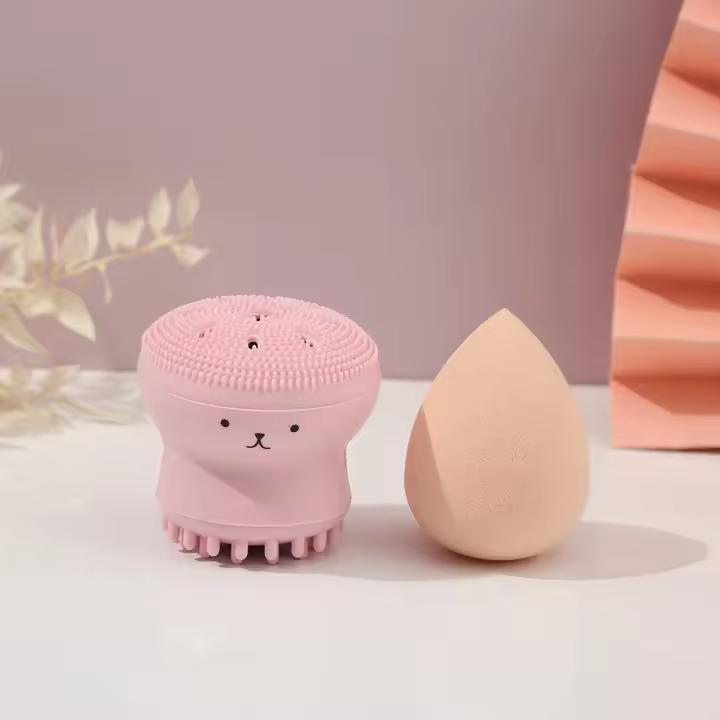Set De 2 Pinceles De Silicone En Forma De Calamar Para Maquillaje Y Cuidado De La Piel Kit De Esponjas Para Cosméticos Herramientas De Belleza - 1