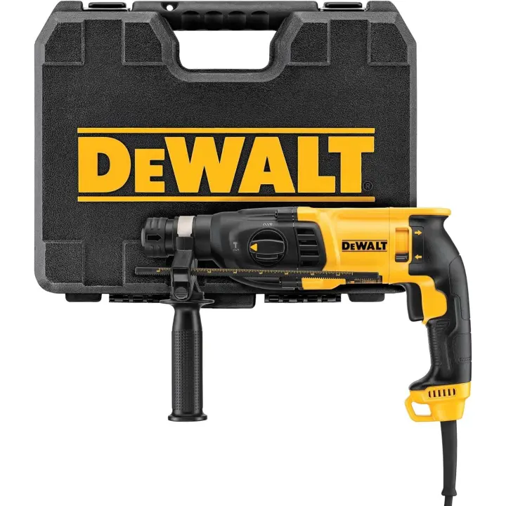 DEWALT D25133K-QS Taladro SDS-Plus de 3 modos - Empuñadura lateral multiposición - Tope de profundidad - Maletín de transporte ligero - 1
