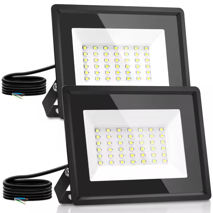 Aigostar Foco Led Exterior 20w 1650 Lúmen, Luz Led Exterior Impermeable IP65, Proyector LED Exterior Blanco Natural 4000 K para Jardín, Patio, Garaje, Parque 2 Piezas - 1