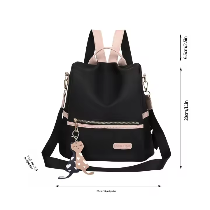 Mochila Casual Para Mujer Impermeable De Nylon Multifuncional Con Gran Capacidad Antirrobo Estilo Escolar Bolso De Hombro - 1