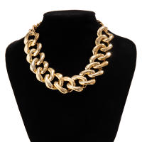 Collar Corto De Cadena Cubana Con Hebilla CCB IngeSight.Z Para Mujer Estilo Punk Color Dorado Exagerado Joyería De Fiesta Regalo - details 6