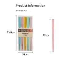 5Pares De Palillos De Colores Macarón Estilo Japonés Antideslizantes Resistente a Altas Temperaturas Para Sushi Uso Reutilizable Utensilios De Cocina De Plástico Sin Pintura Ni Olor Regalo Único - details 1