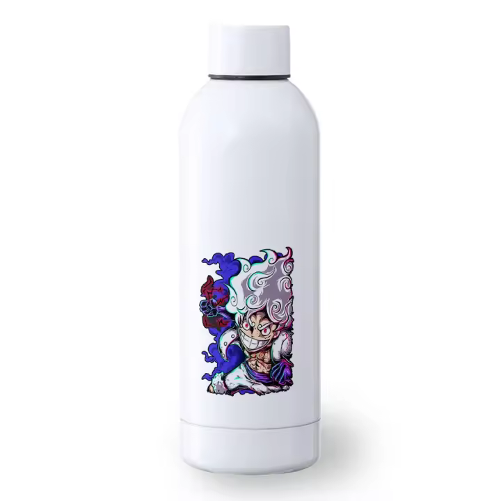 MERCHANDMANIA BIDON 500 ML ACERO INOXIDABLE Monkey D Luffy gear 5 five one piece fruta diablo gomu deporte deportivo botella senderismo - 1