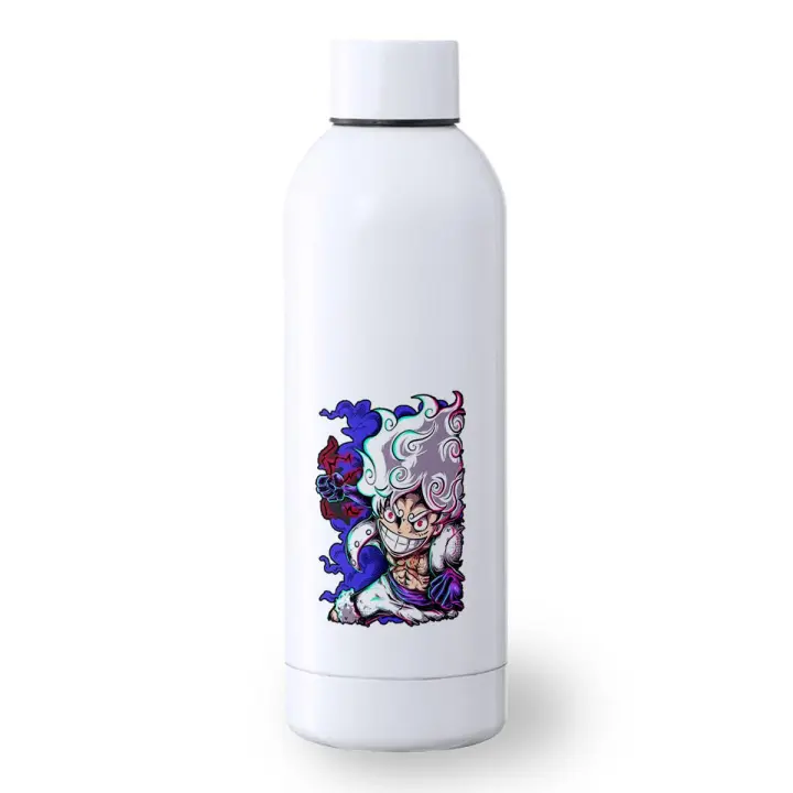 MERCHANDMANIA BIDON 500 ML ACERO INOXIDABLE Monkey D Luffy gear 5 five one piece fruta diablo gomu deporte deportivo botella senderismo - 1