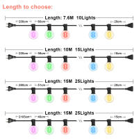 Cadena De Luces RGB 50FT Impermeable G40 Para Jardín Decoración De Navidad Colores Conectables Luces Colgantes Para Exterior - details 2